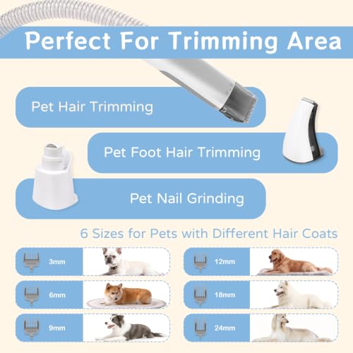 Pet Grooming Vacuum Kit with Clipper and Nail Grinder
