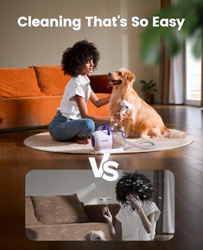 oneisall Dog Hair Vacuum Shedding Grooming Brush Kits for Pet Thick Coats