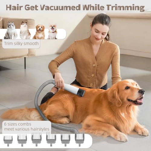 Pet Grooming Vacuum Kit with Clipper and Nail Grinder