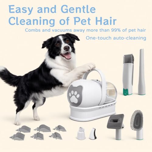 Pet Grooming Vacuum Kit with Clipper and Nail Grinder