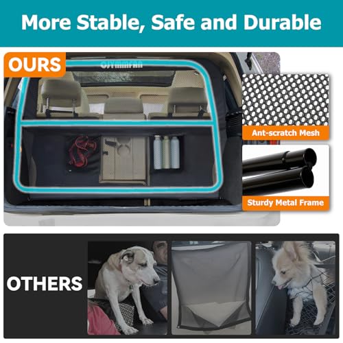 CJYMMFAN Dog Barrier for Car Back Seat & Cargo Area with Wider Coverage