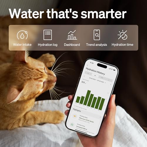 Cordless Smart Pet Water Fountain with App Monitoring