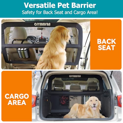 CJYMMFAN Dog Barrier for Car Back Seat & Cargo Area with Wider Coverage