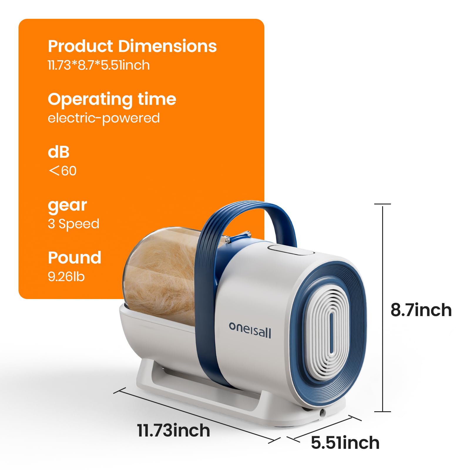 Pet Grooming Vacuum Kit with Clipper and Nail Grinder