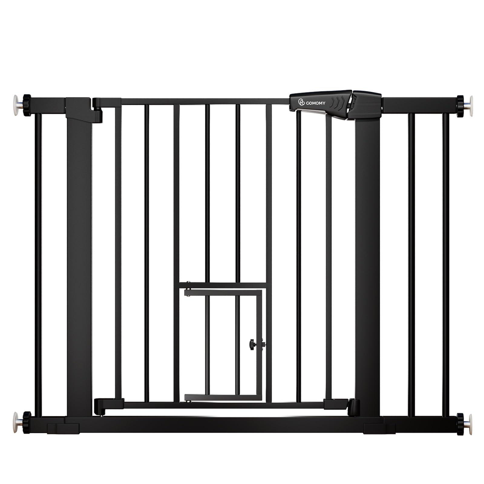 Extra Wide Tall Pet Safety Gate with Walk Through Pet Door