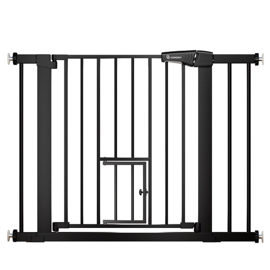 Extra Wide Tall Pet Safety Gate with Walk Through Pet Door