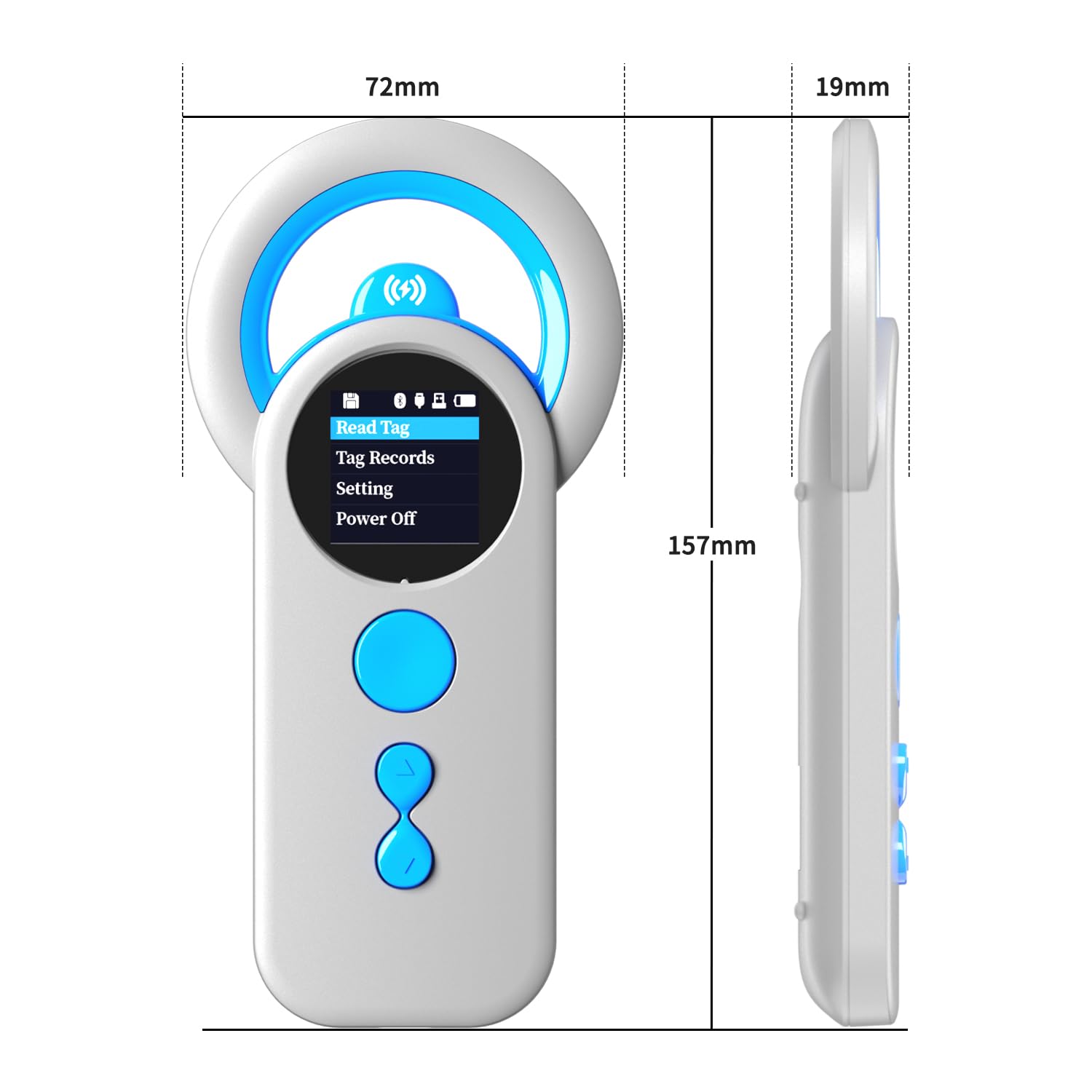 Rechargeable Pet Microchip Scanner with RFID Animal ID Reader