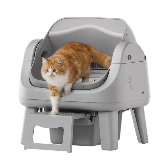Open Top Automatic Self Cleaning Cat Litter Box with Safety Sensors