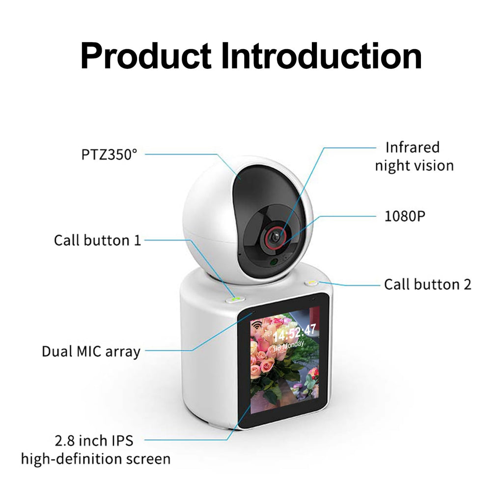 Two-Way Video Pet Camera with HD Screen and Remote Monitoring