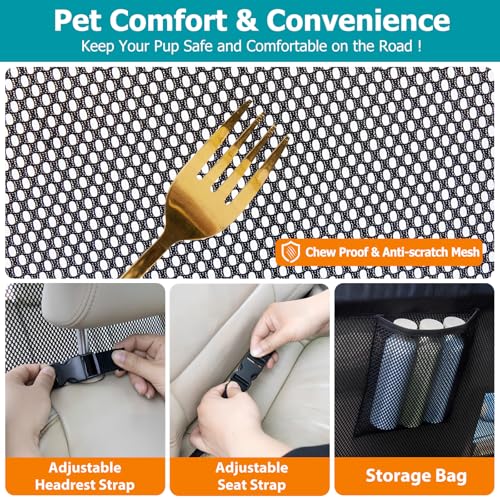 CJYMMFAN Dog Barrier for Car Back Seat & Cargo Area with Wider Coverage