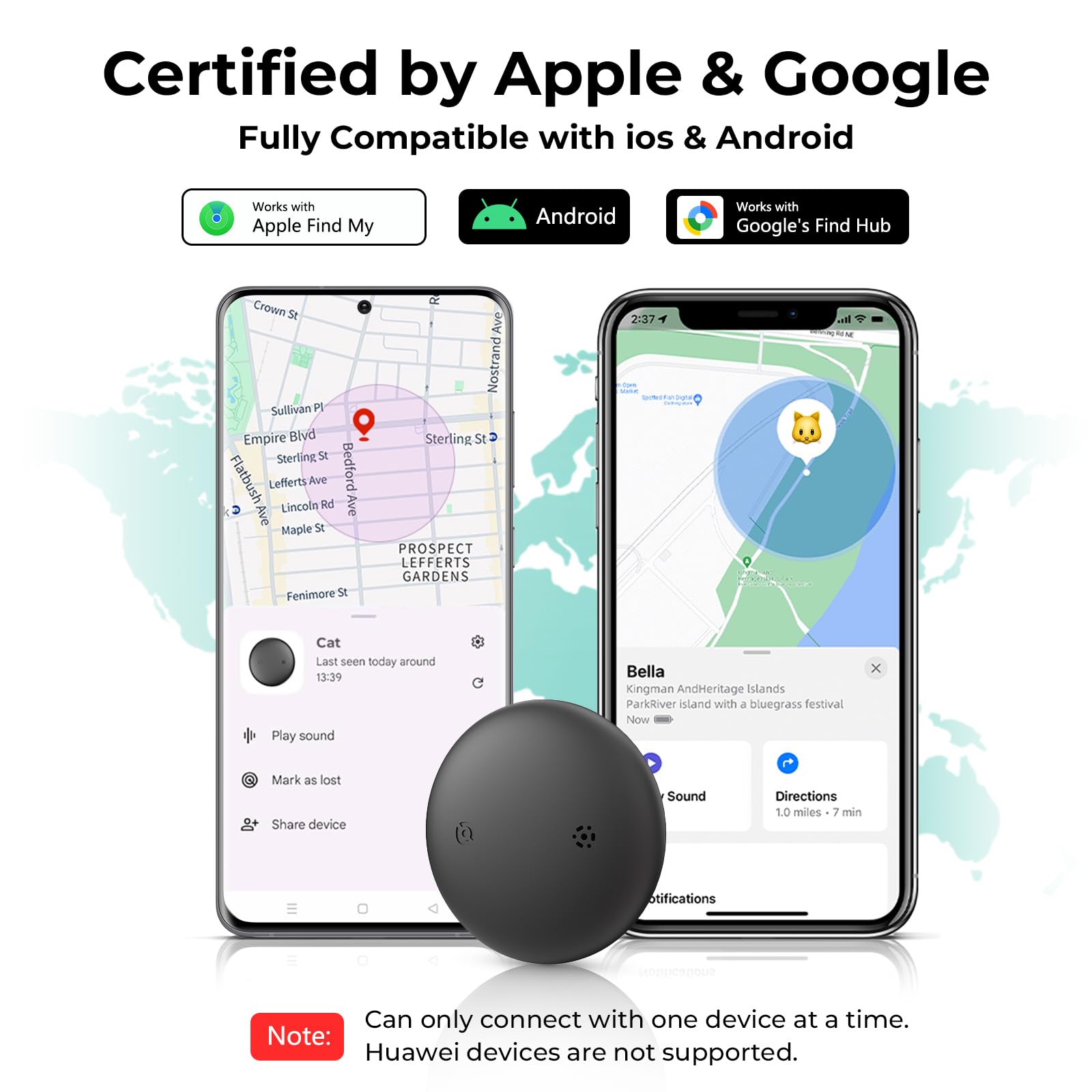 Smart Bluetooth Pet Tracker with Apple and Android Compatibility