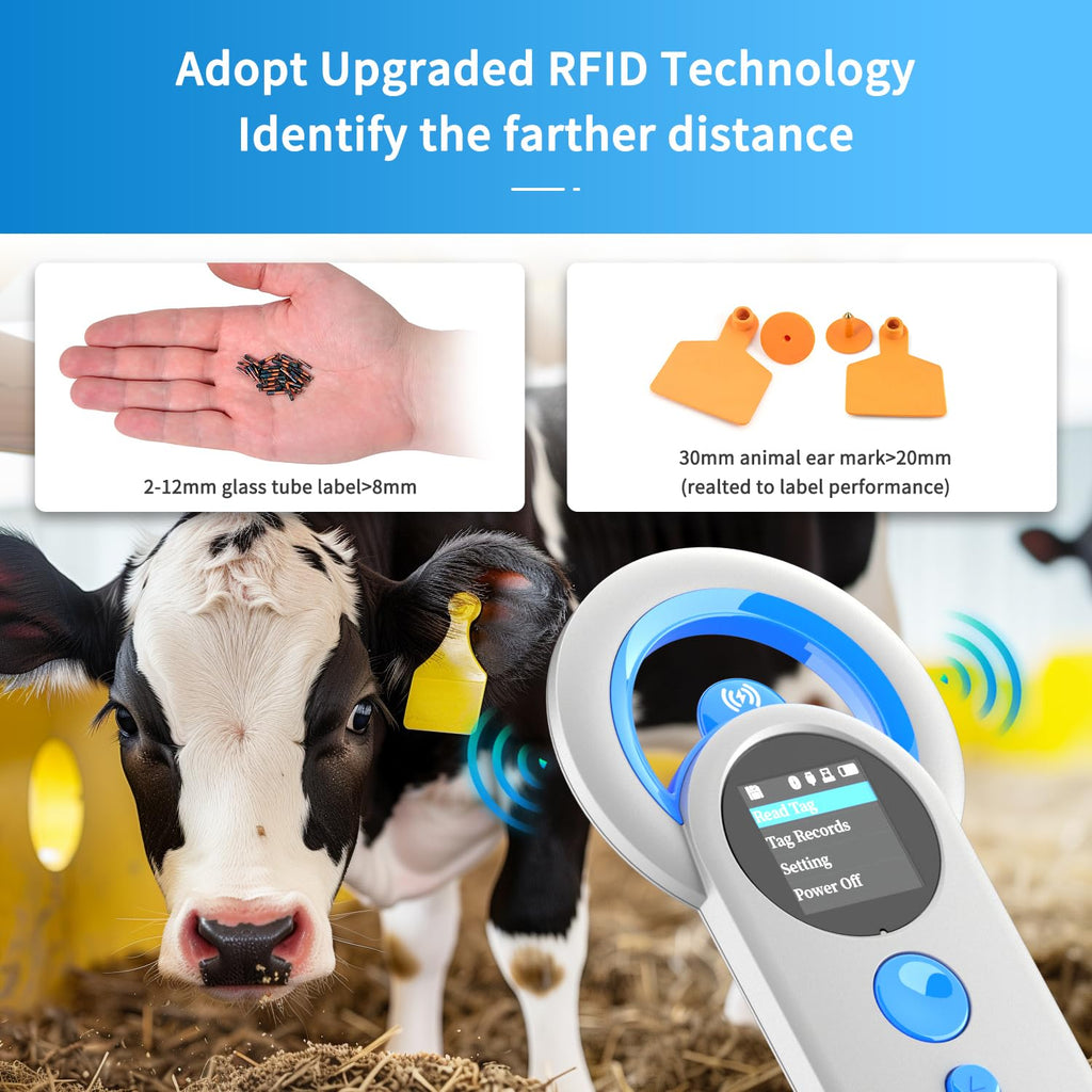 Rechargeable Pet Microchip Scanner with RFID Animal ID Reader