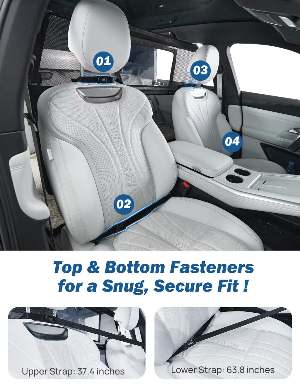 Dog Car Barrier with Removable Window for Vehicle Travel Safety