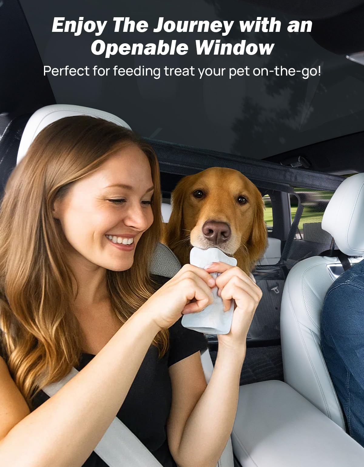 Dog Car Barrier with Removable Window for Vehicle Travel Safety
