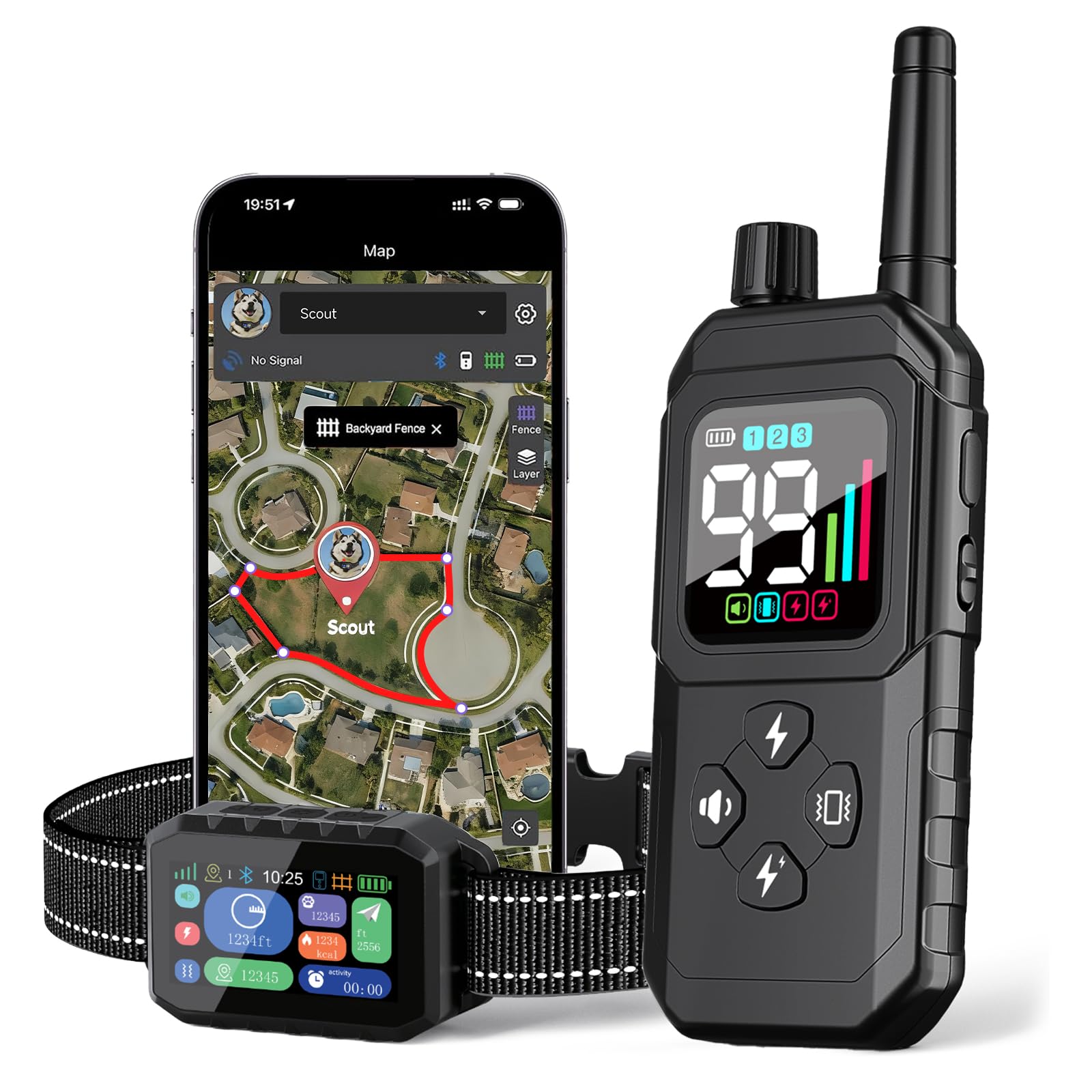 GPS Wireless Dog Fence with App Control and Training Modes