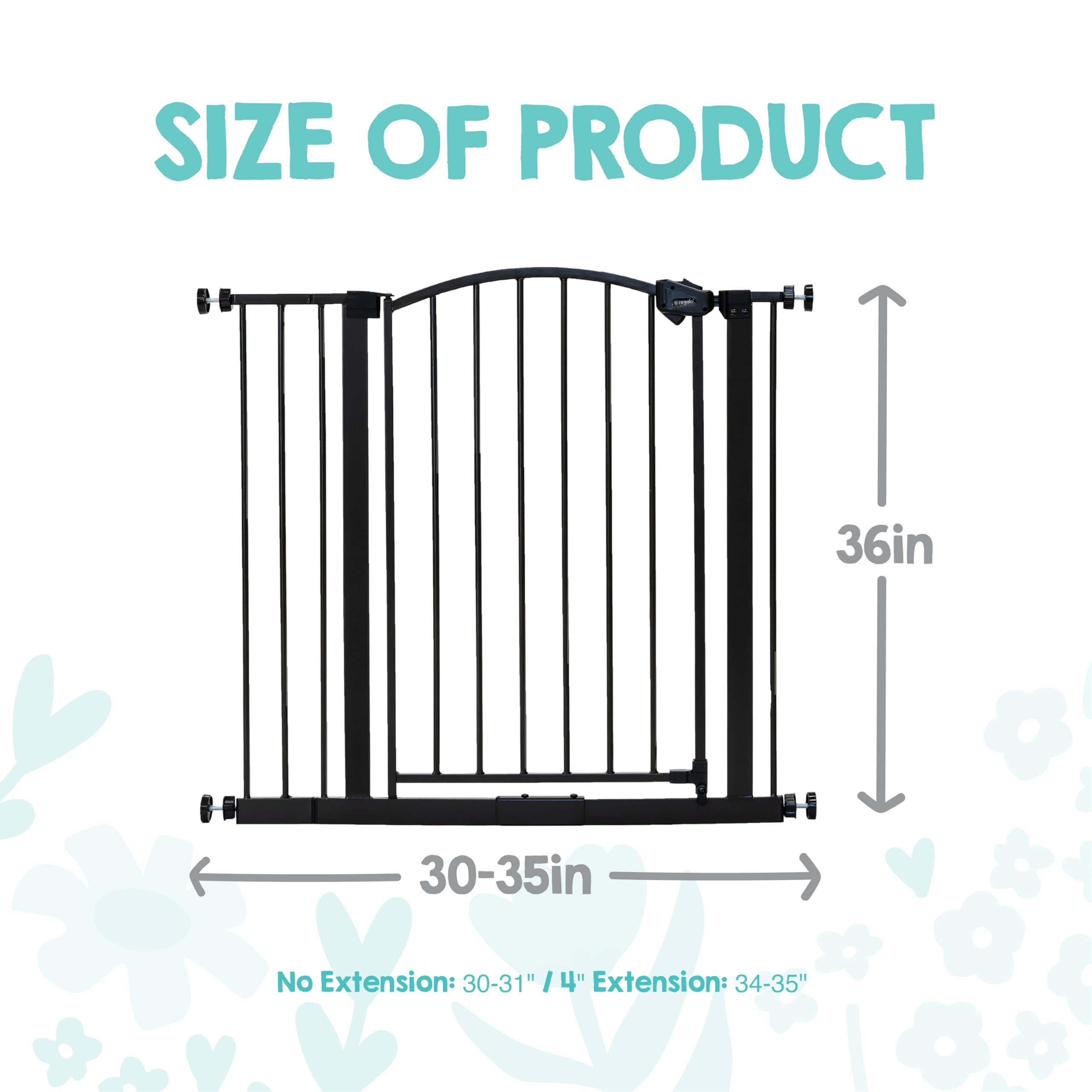 Extra Wide Walk Through Pet Safety Gate with Extension Kit