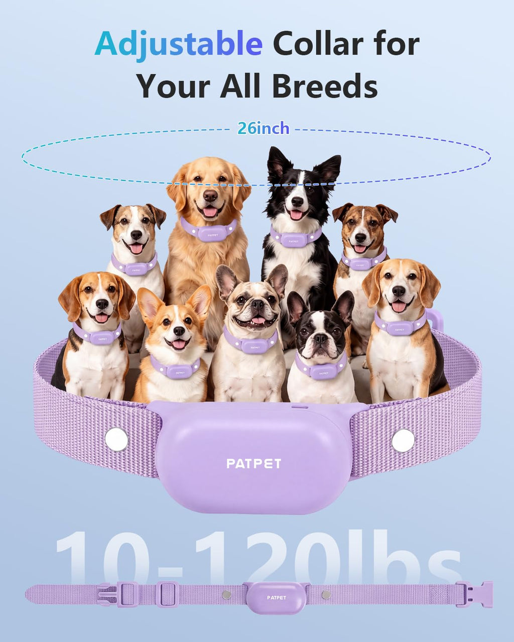 PATPET Shock Collar for 2 Dogs, 4000ft IPX7 Waterproof for 10-120lbs Dogs