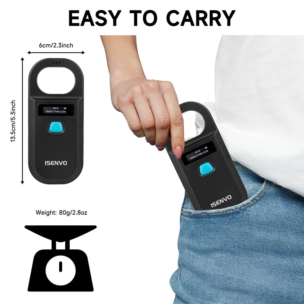 Rechargeable RFID Pet Microchip Scanner with Animal ID Reader