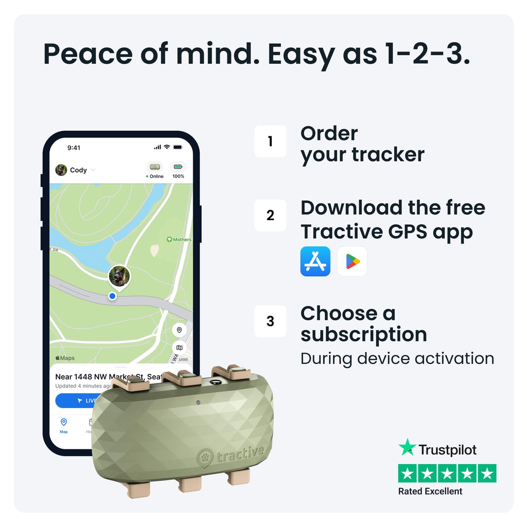 XL Smart GPS Dog Tracker with Real-Time Location and Health Alerts