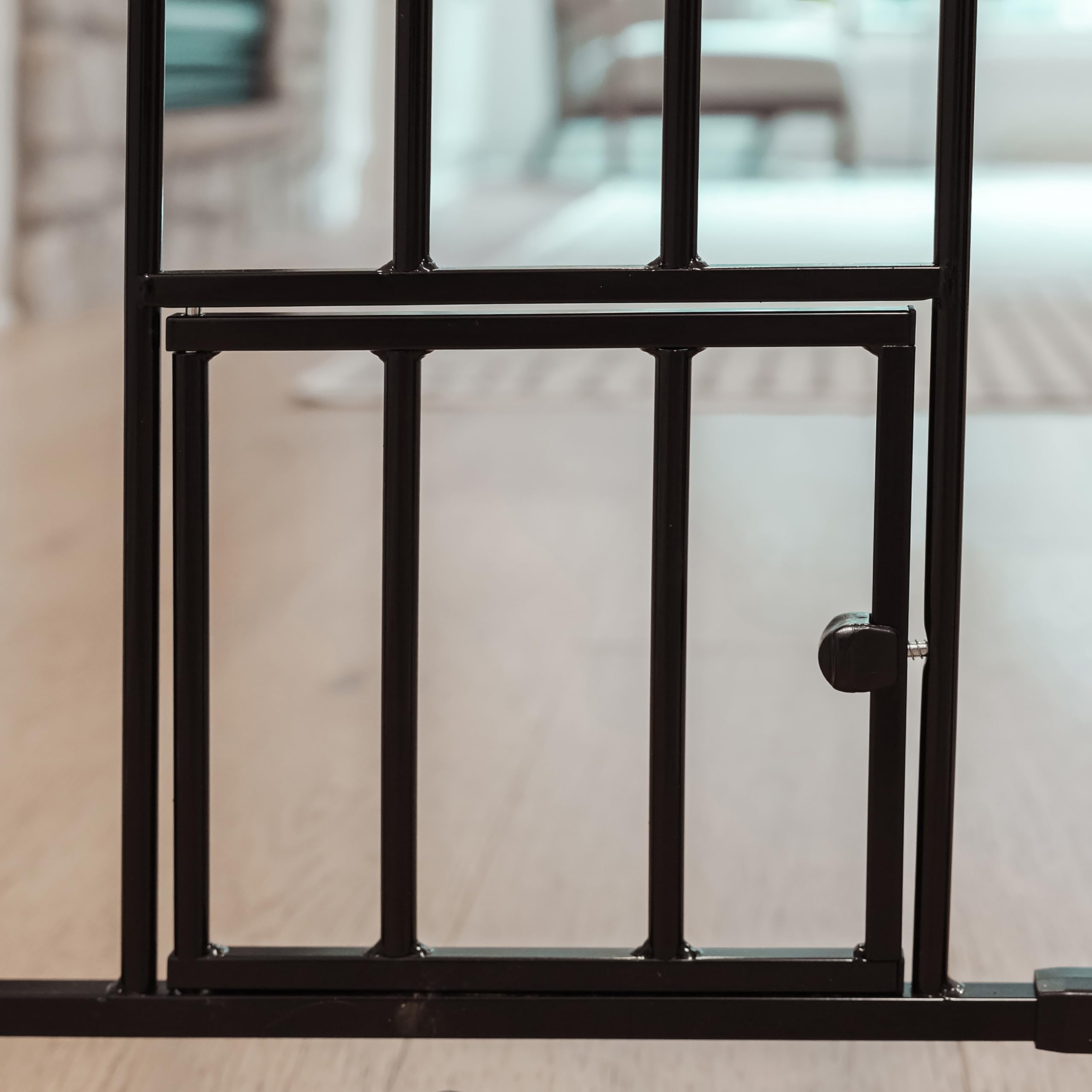 Extra Wide Metal Pet Safety Gate with Small Pet Door