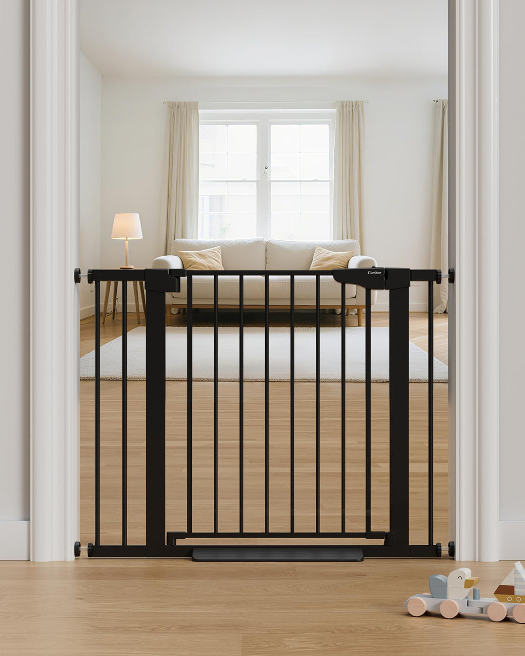 Extra Wide Pressure Mounted Pet Safety Gate for Doorways and Stairs
