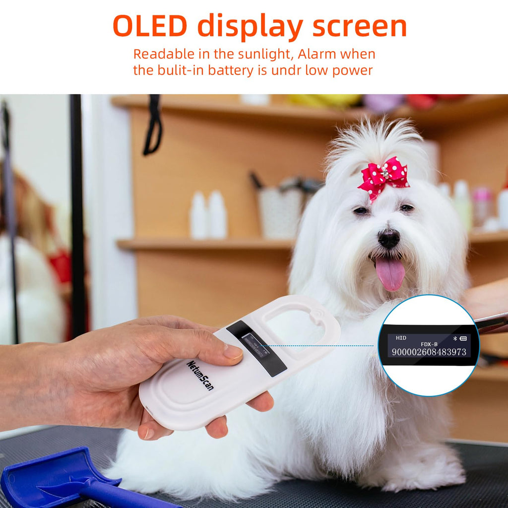 Bluetooth Pet Microchip Scanner with RFID Animal ID Reader