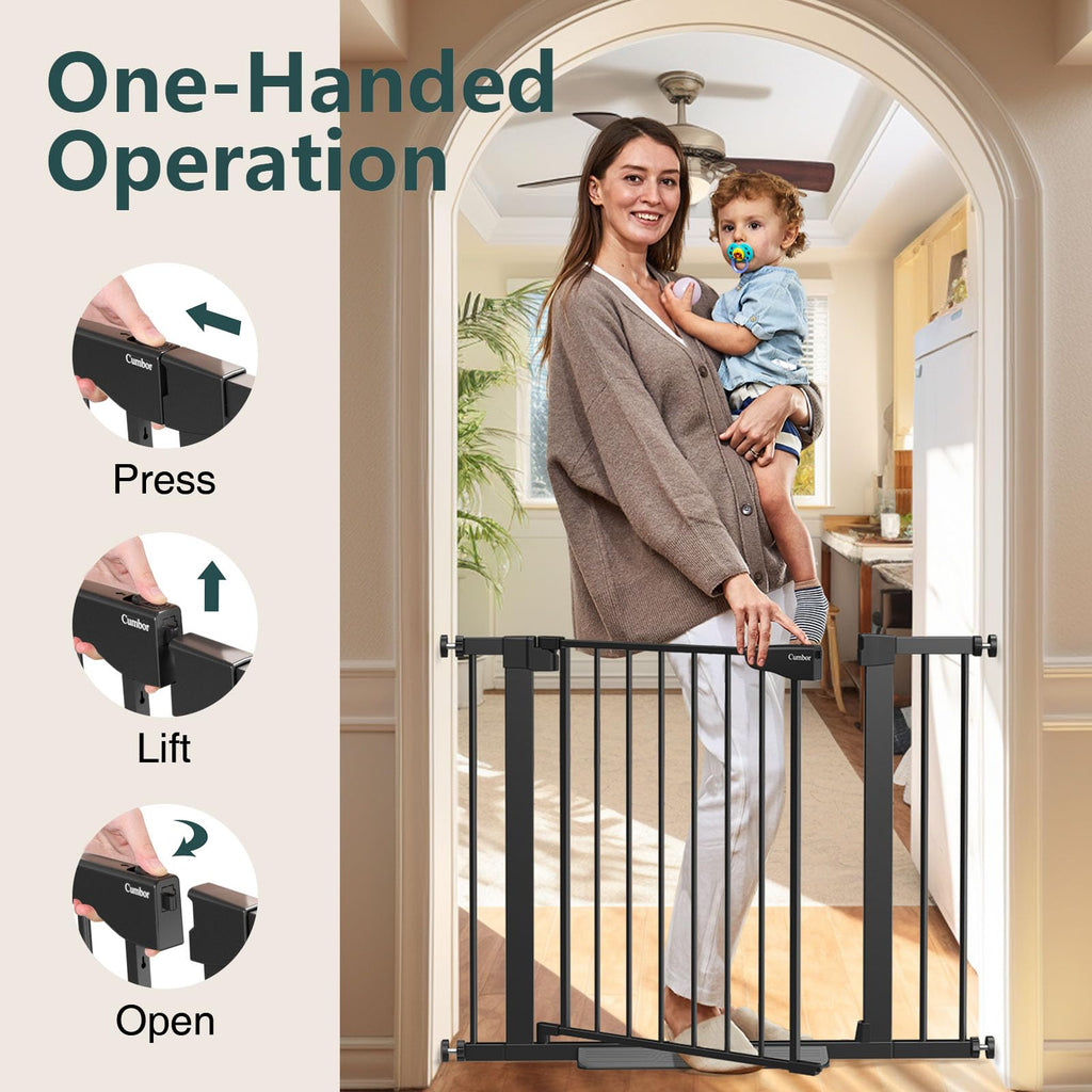 Extra Wide Pressure Mounted Pet Safety Gate for Doorways and Stairs
