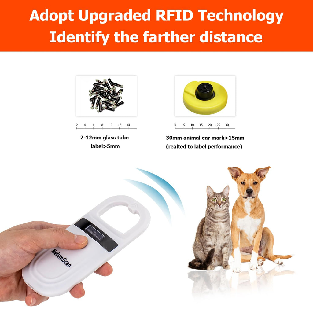 Bluetooth Pet Microchip Scanner with RFID Animal ID Reader
