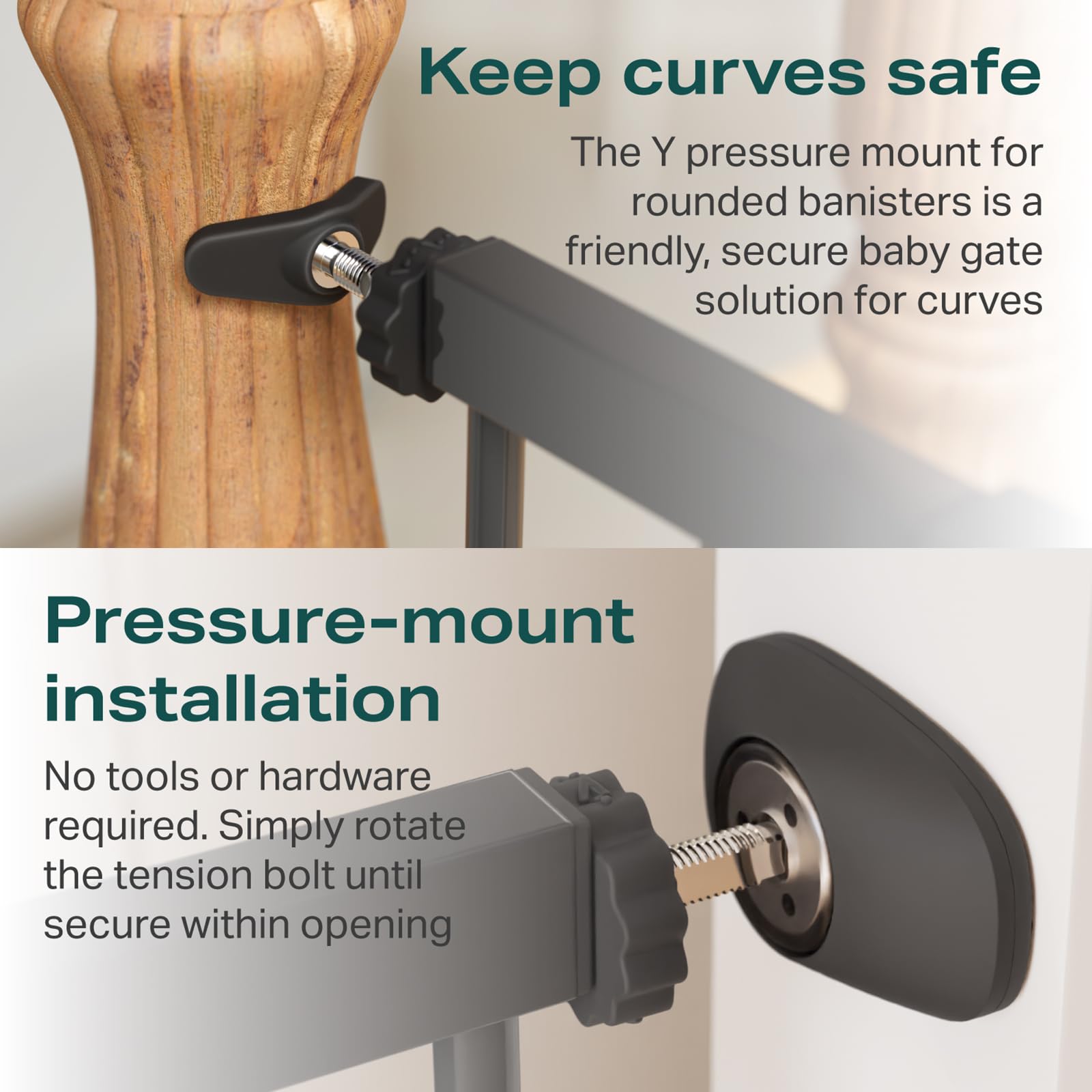 Extra Wide Pressure Mounted Pet Safety Gate for Doorways and Stairs