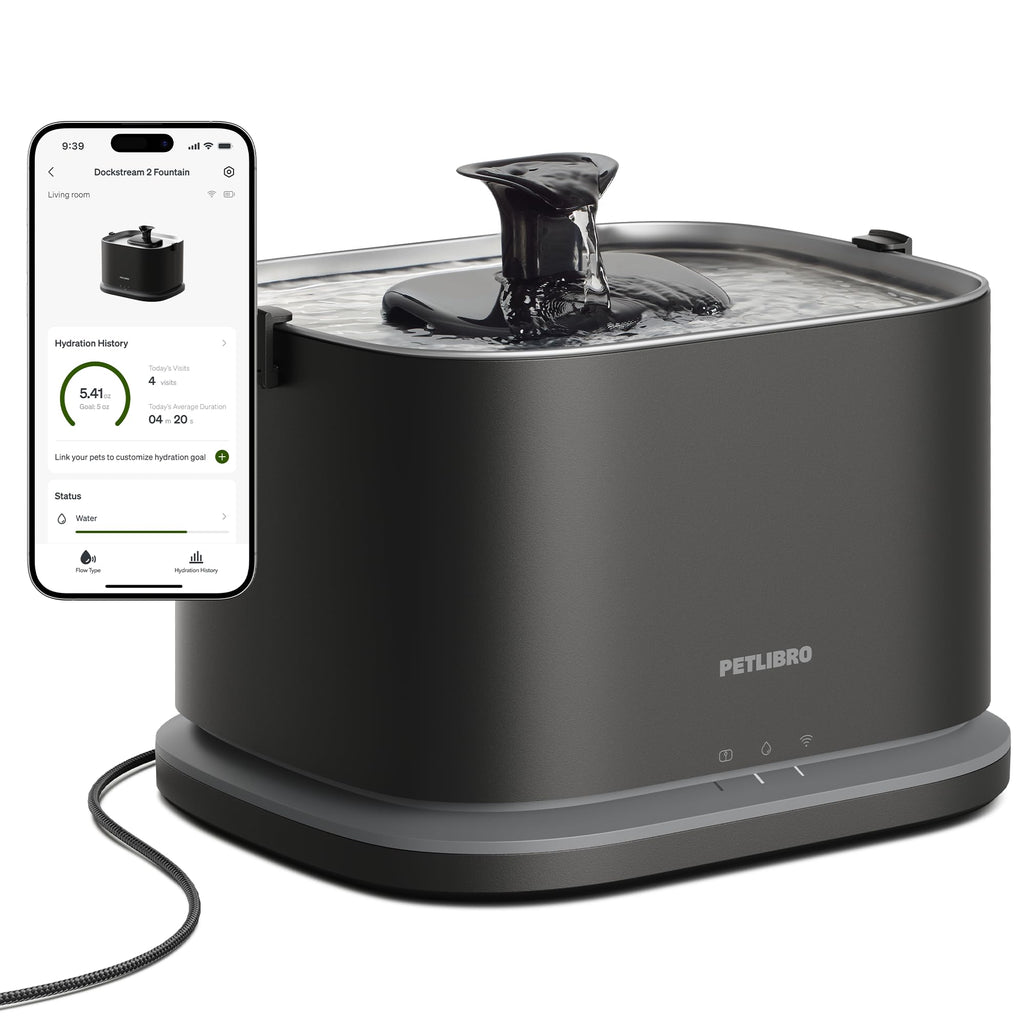 Smart Stainless Steel Pet Water Fountain with WiFi Monitoring