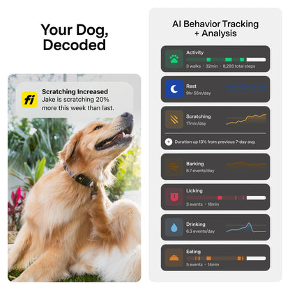 Smart GPS Dog Tracker Collar with Health and Behavior Monitoring
