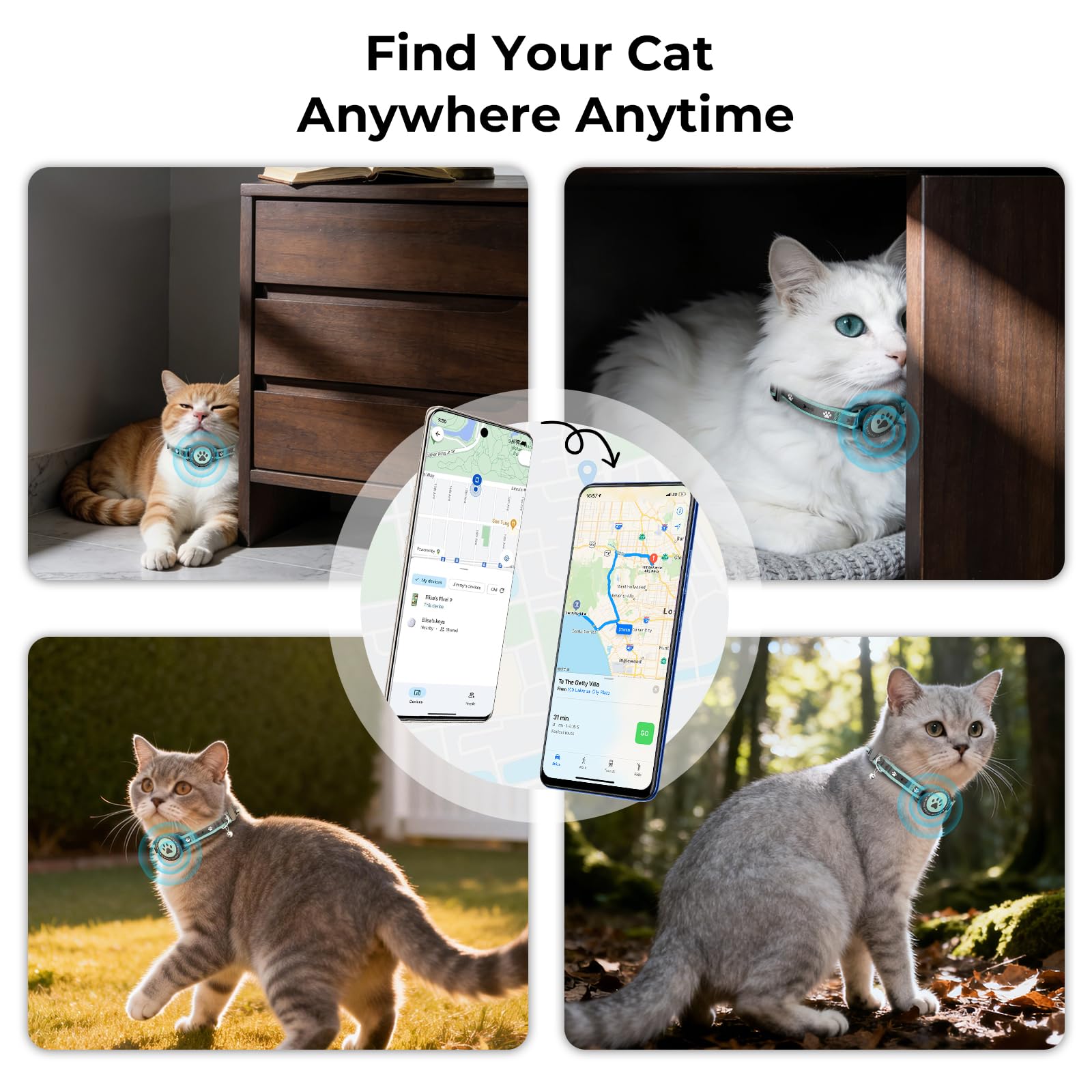 Smart Bluetooth Pet Tracker with Apple and Android Compatibility