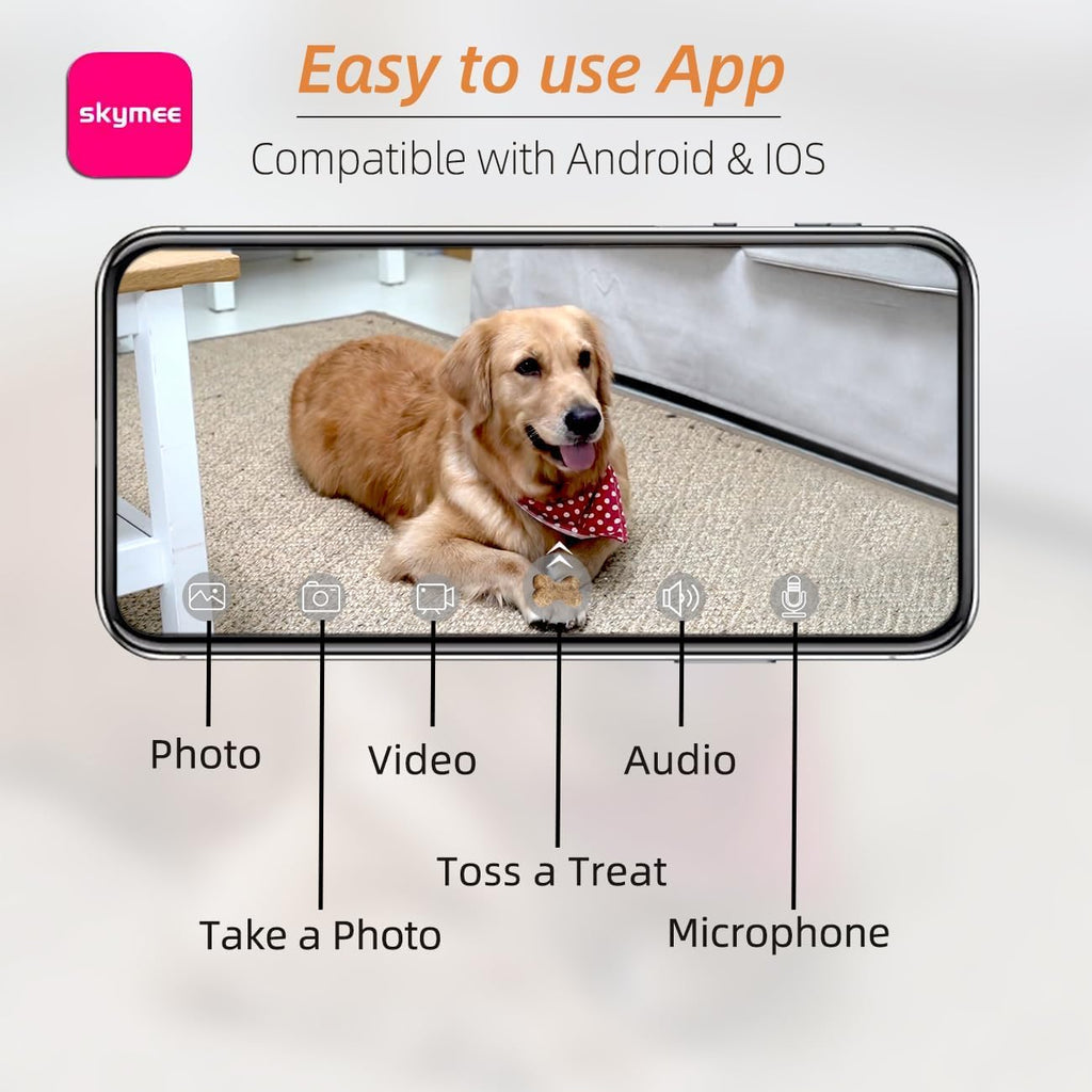 SKYMEE Dog Camera Treat Dispenser