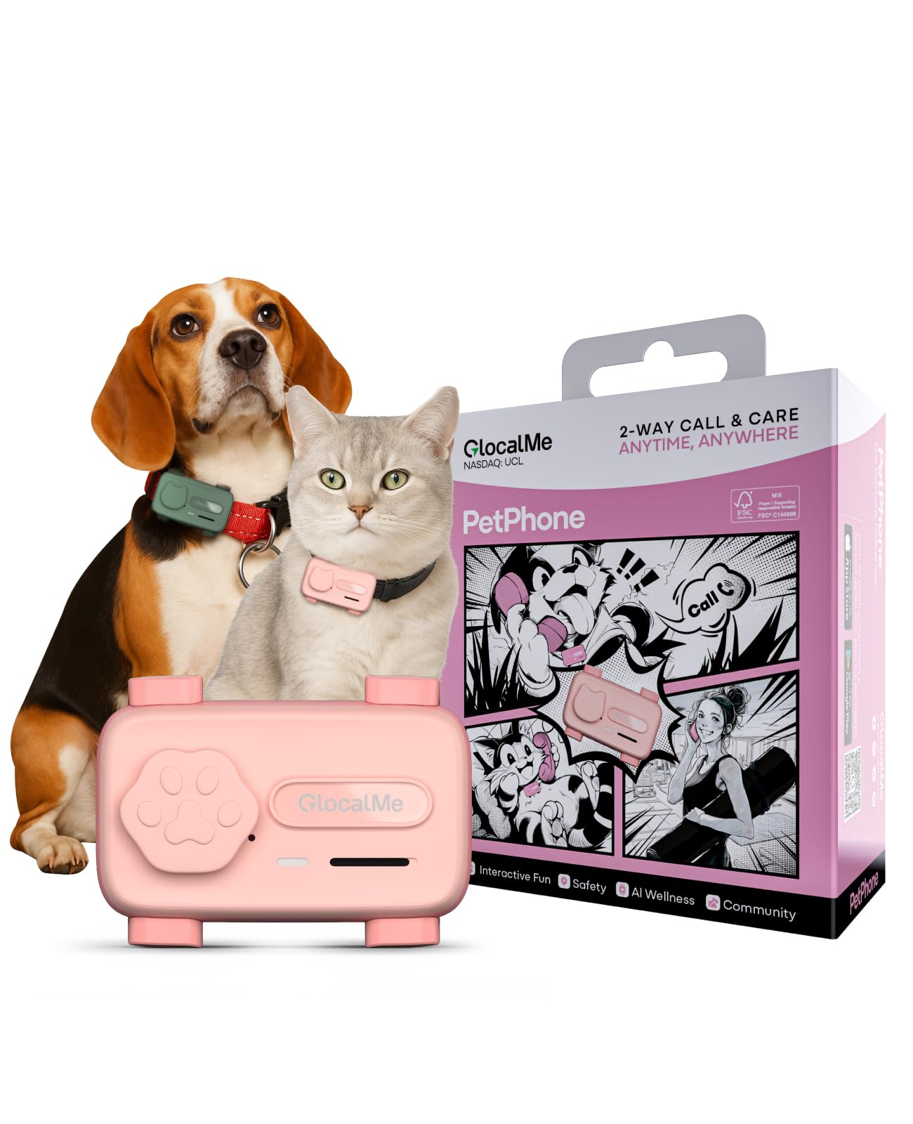 GlocalMe PetPhone GPS Tracker for Dog and Cat