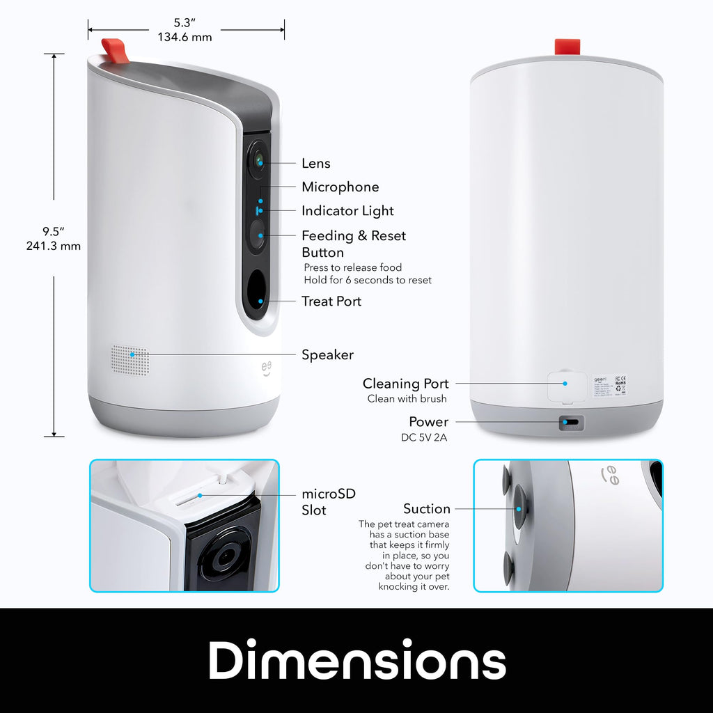 Geeni Pet Treat Dispenser with Camera