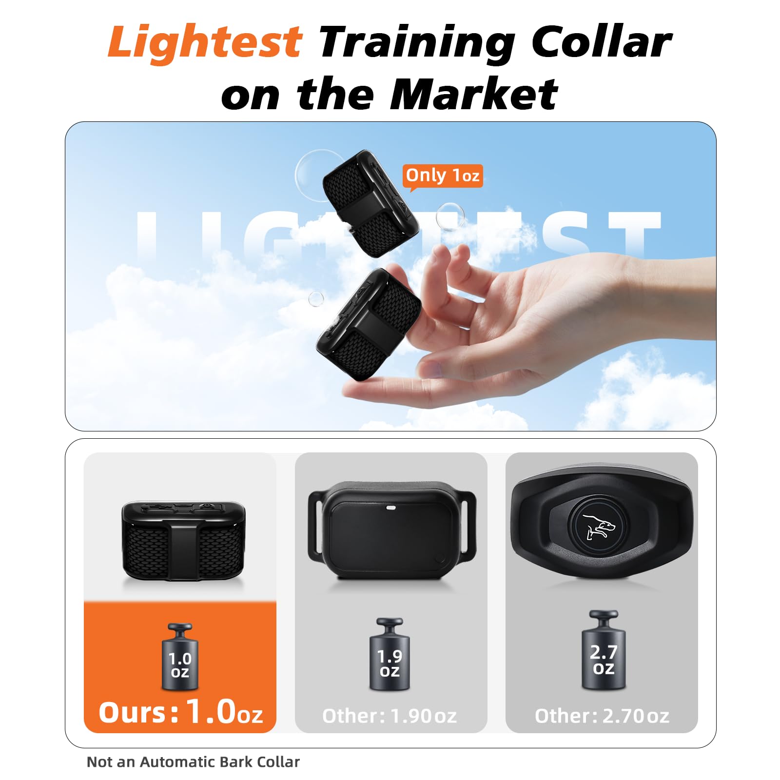 Compact Waterproof Dog Training Collar with Remote Control