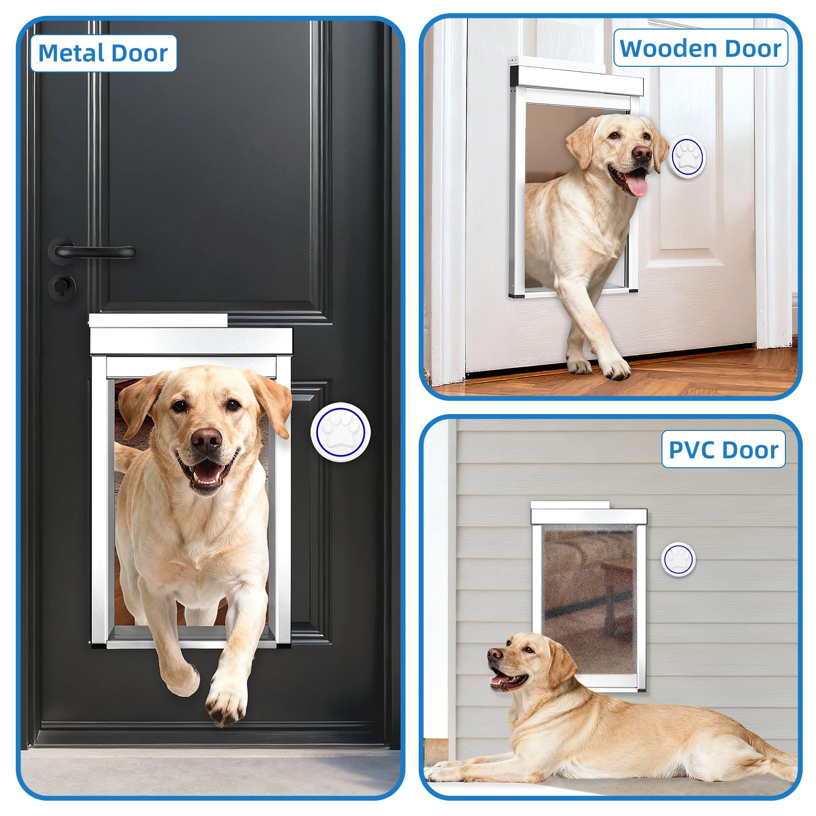 Electronic Smart Pet Door with Automatic Locking and Safety Sensors