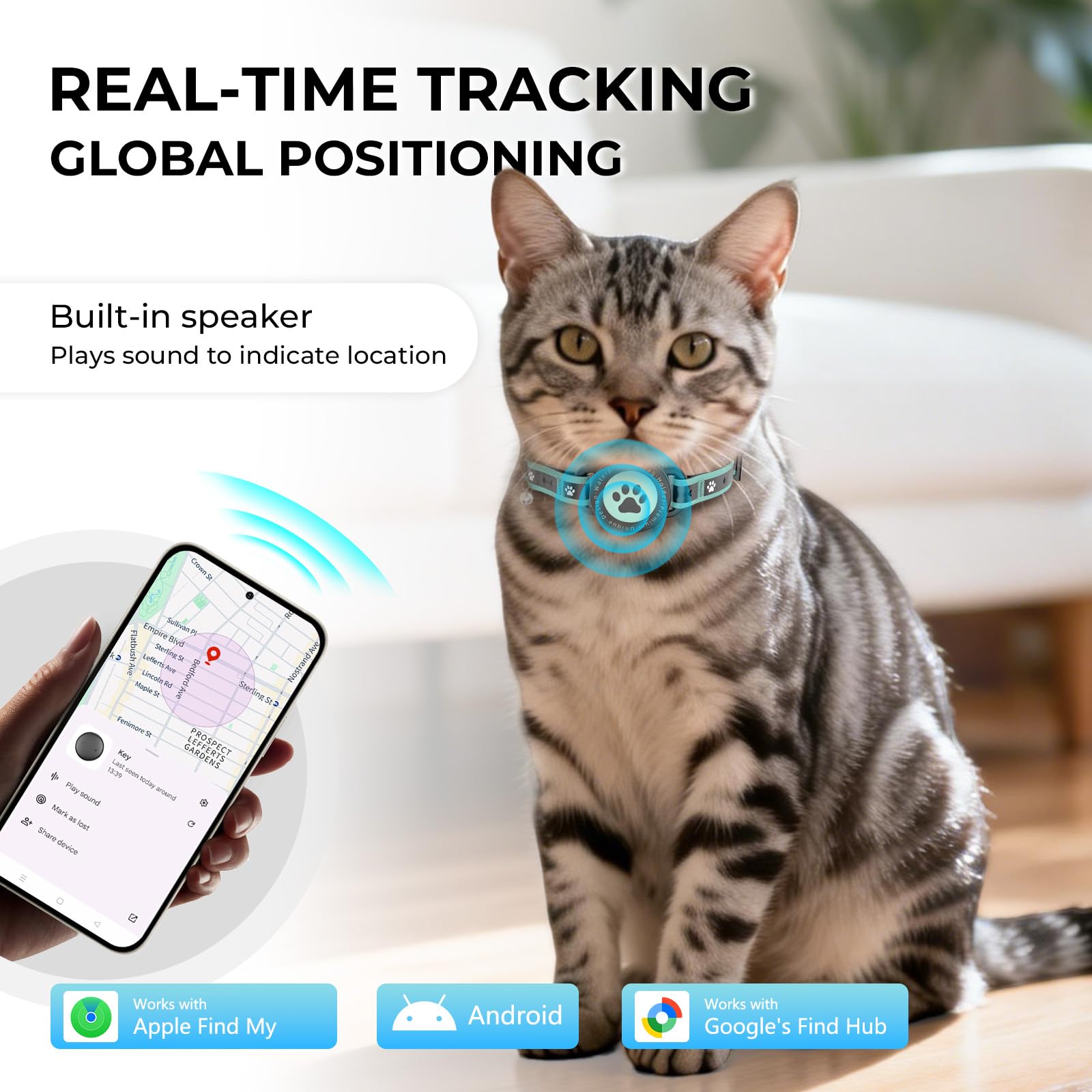 Smart Bluetooth Pet Tracker with Apple and Android Compatibility