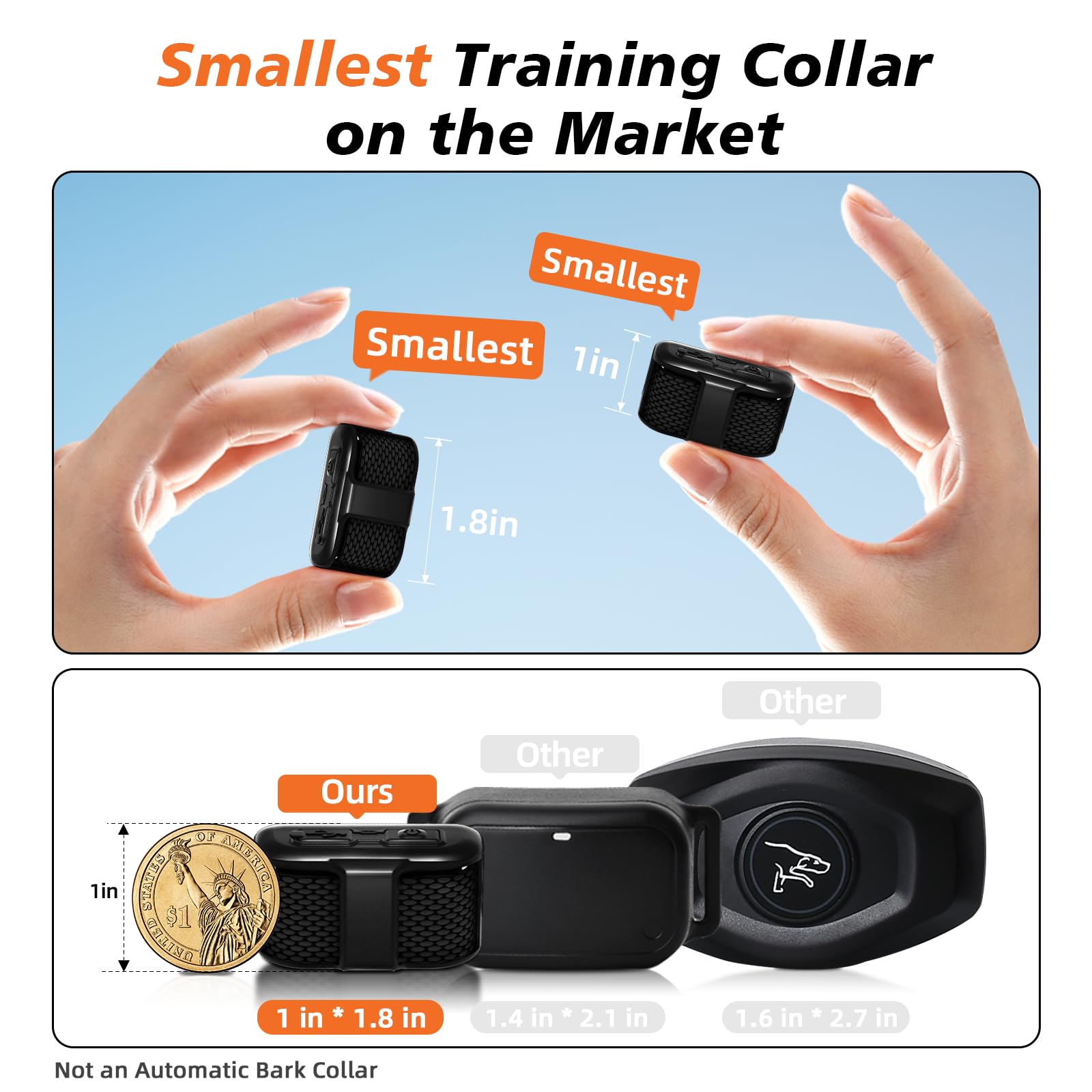 Compact Waterproof Dog Training Collar with Remote Control
