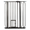 Extra Wide Metal Pet Safety Gate with Small Pet Door