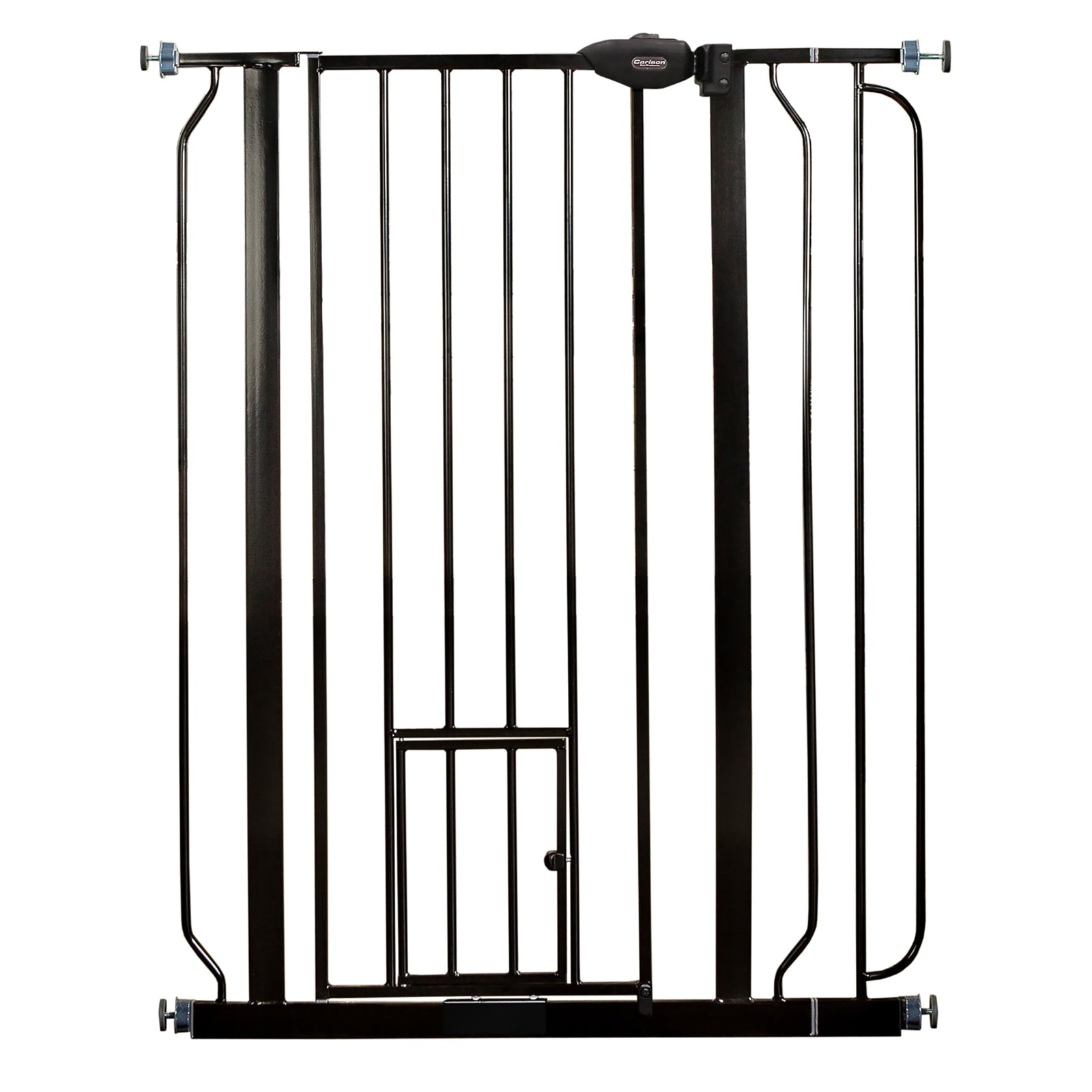 Extra Wide Metal Pet Safety Gate with Small Pet Door