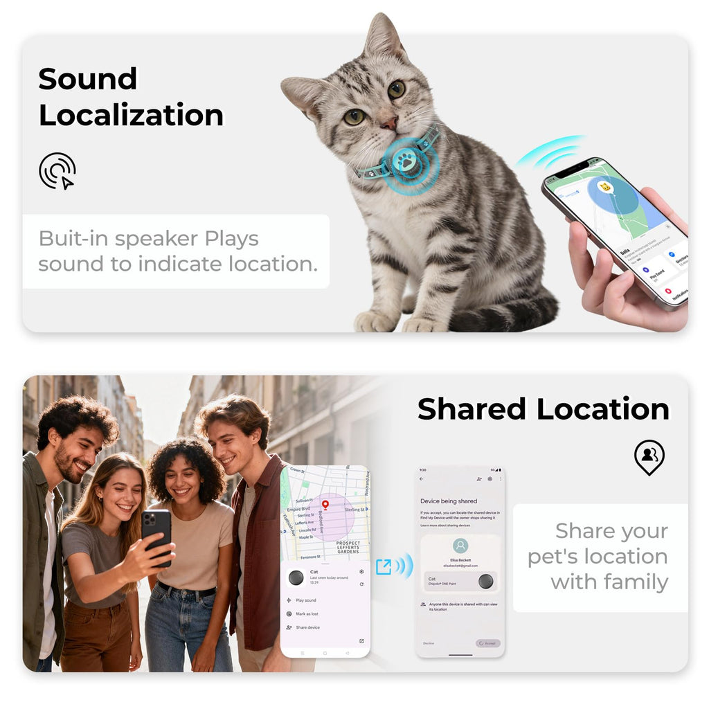Smart Bluetooth Pet Tracker with Apple and Android Compatibility