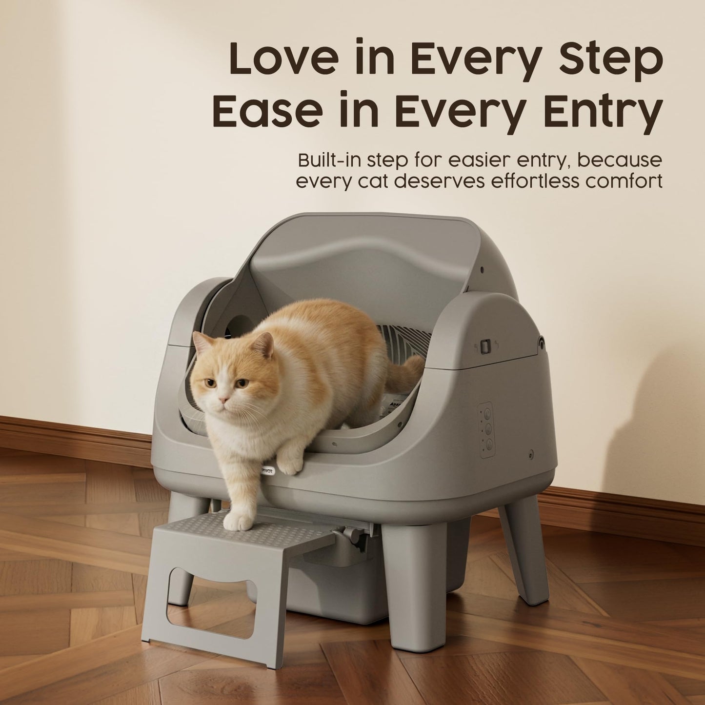 Open Top Automatic Self Cleaning Cat Litter Box with Safety Sensors