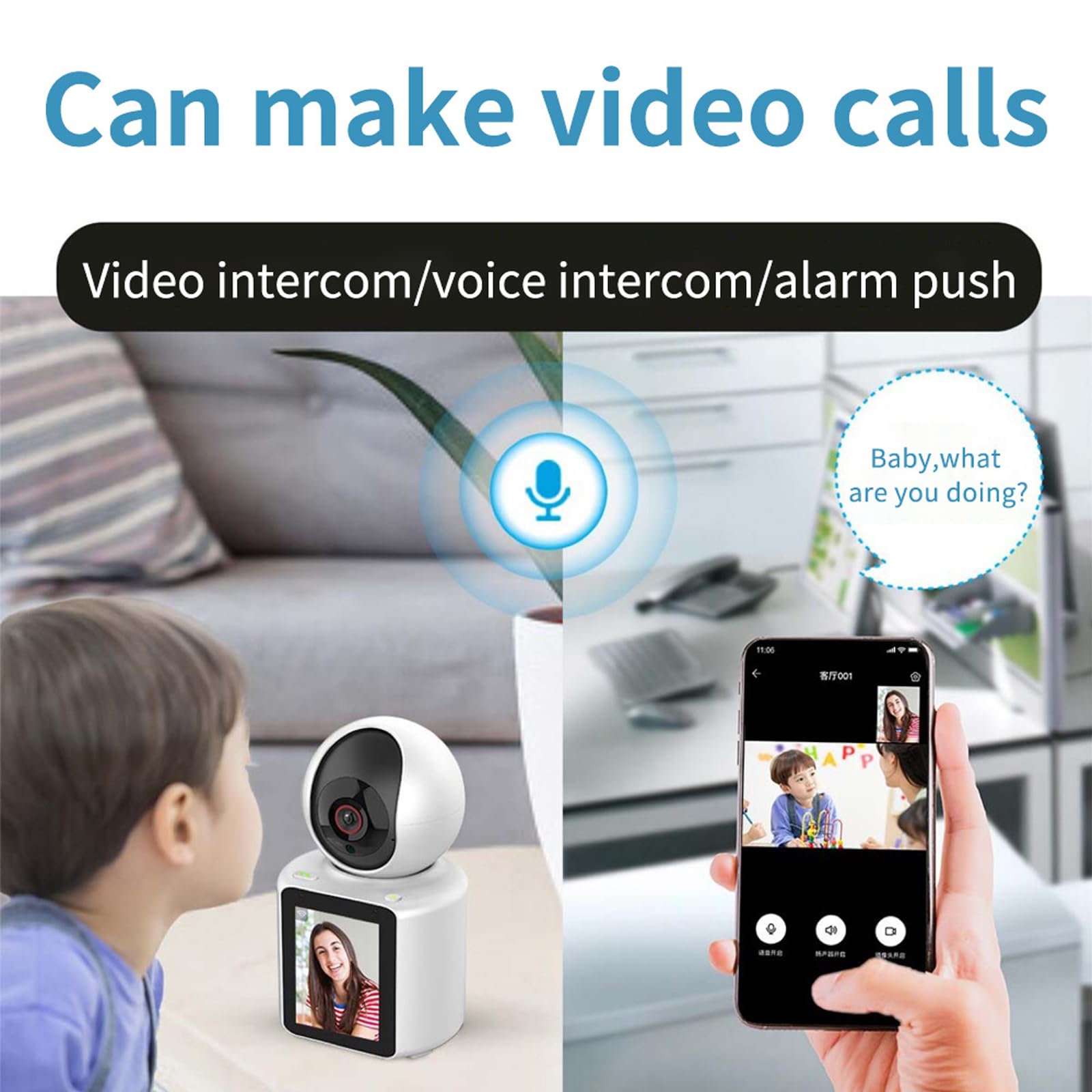 Two-Way Video Pet Camera with HD Screen and Remote Monitoring