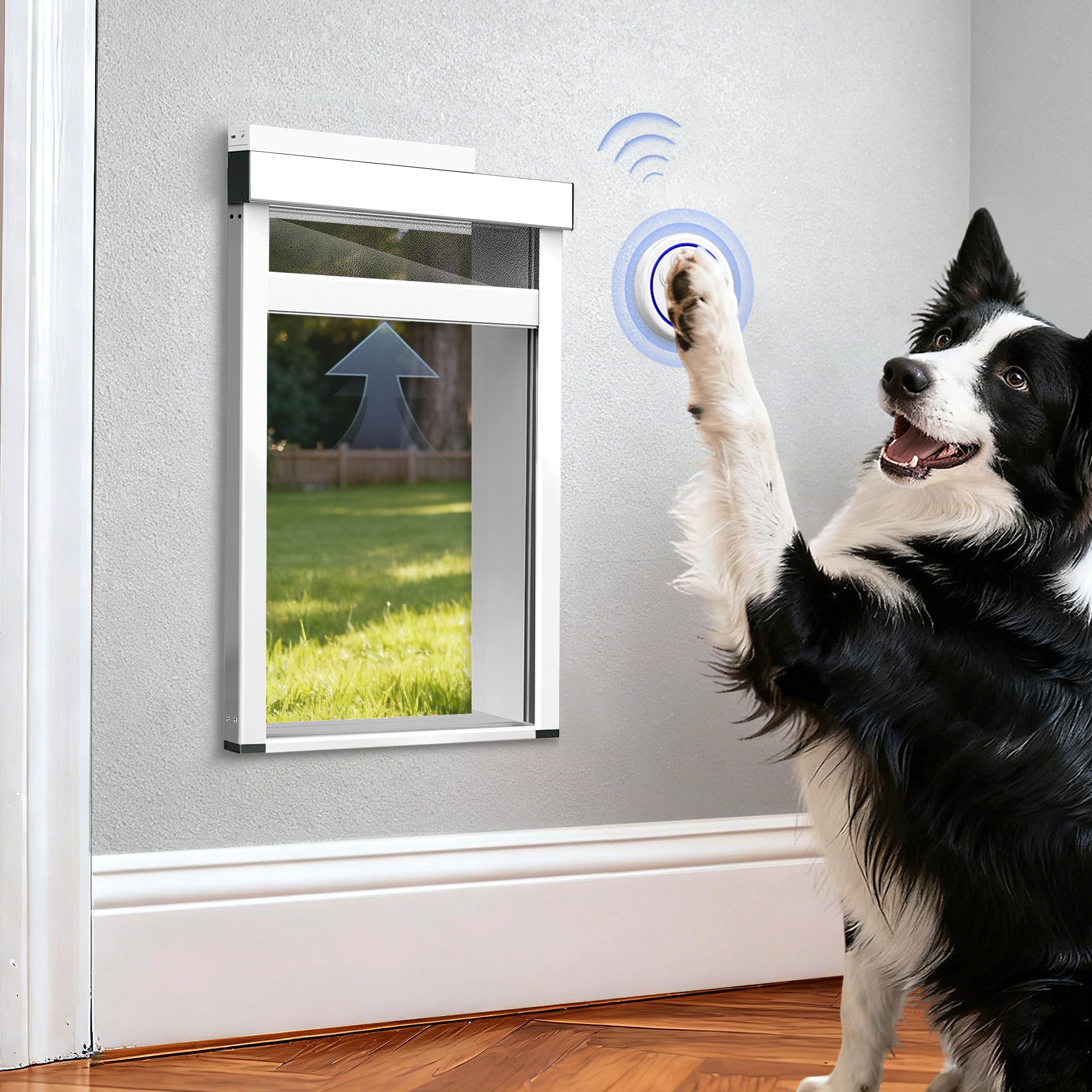 Electronic Smart Pet Door with Automatic Locking and Safety Sensors