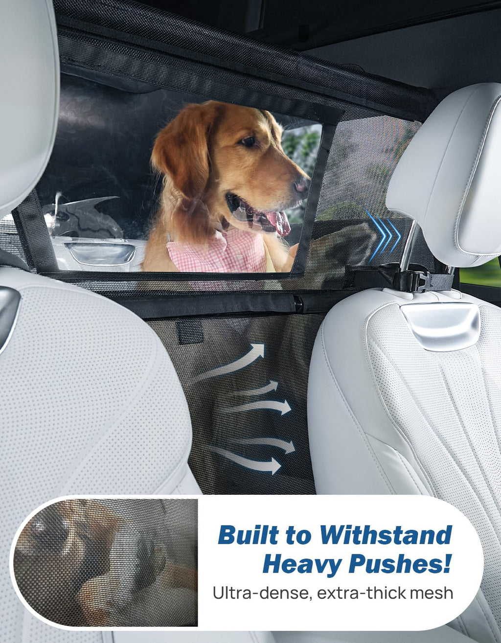 Dog Car Barrier with Removable Window for Vehicle Travel Safety