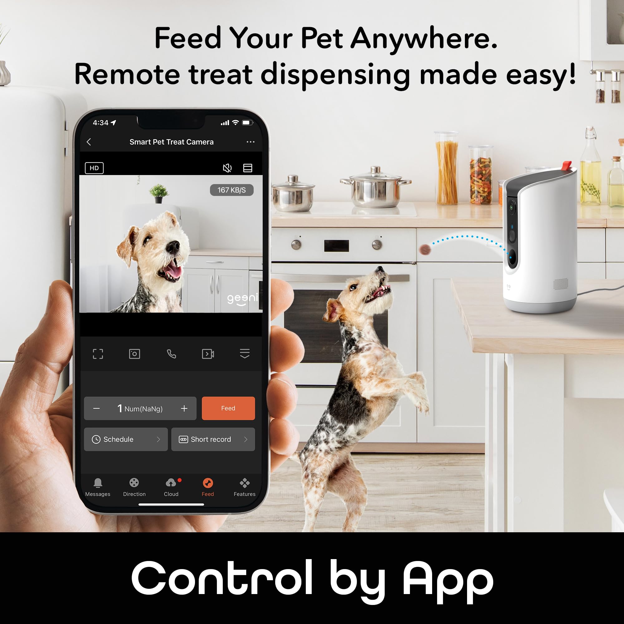 Geeni Pet Treat Dispenser with Camera