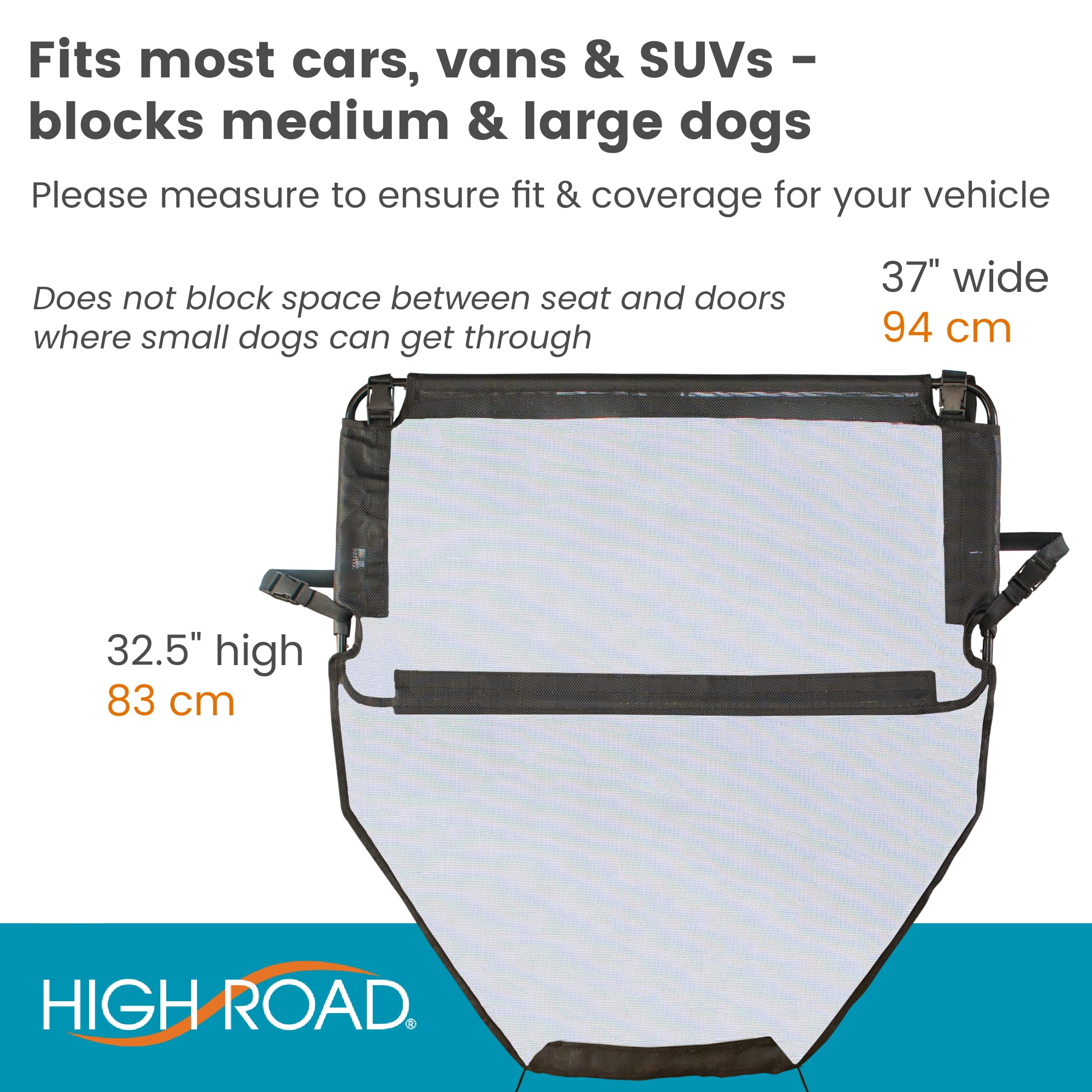 High Road Front Seat Dog Barrier for Car, Truck or SUV