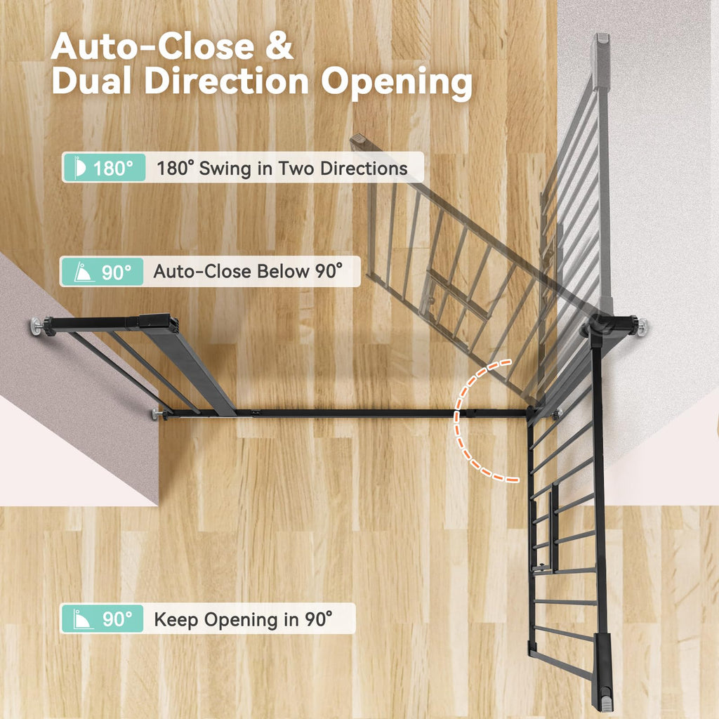Extra Wide Tall Pet Safety Gate with Walk Through Pet Door