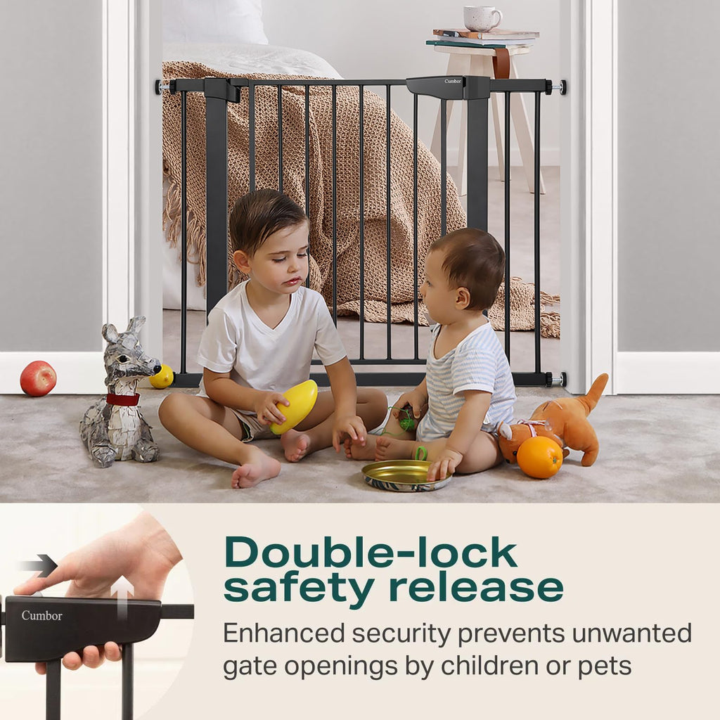 Extra Wide Pressure Mounted Pet Safety Gate for Doorways and Stairs
